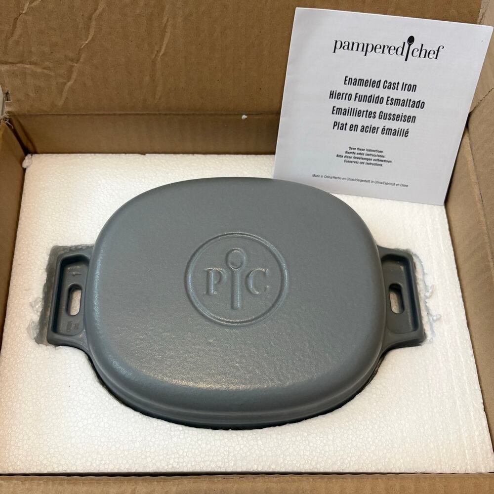 Pampered Chef 1 Qt Quart Enameled Cast Iron Baker 100248 Baking Dish Casserole